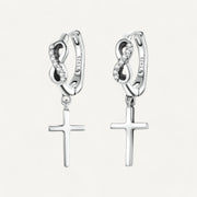 Boucles D'oreilles Croix avec Motif Infini