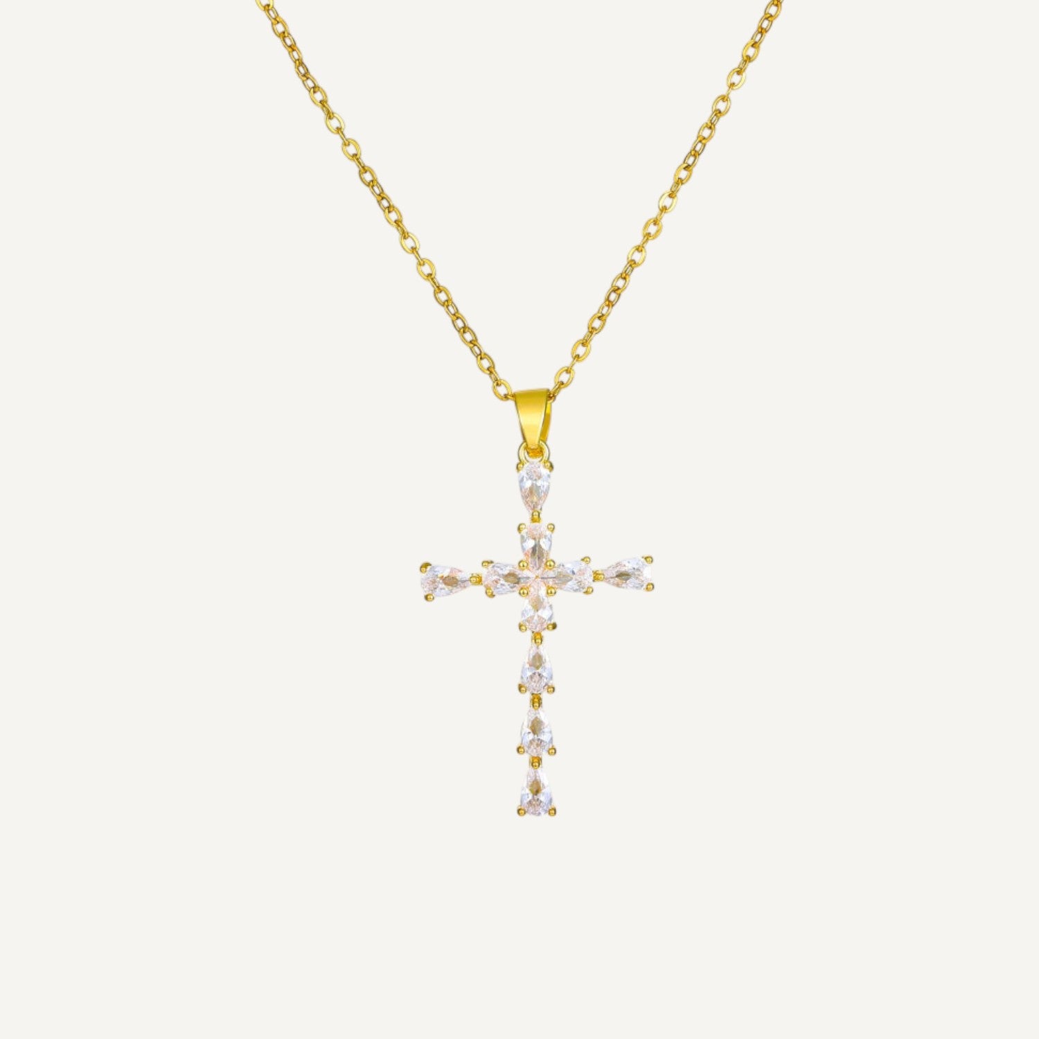 Collier Croix Femme Pierre