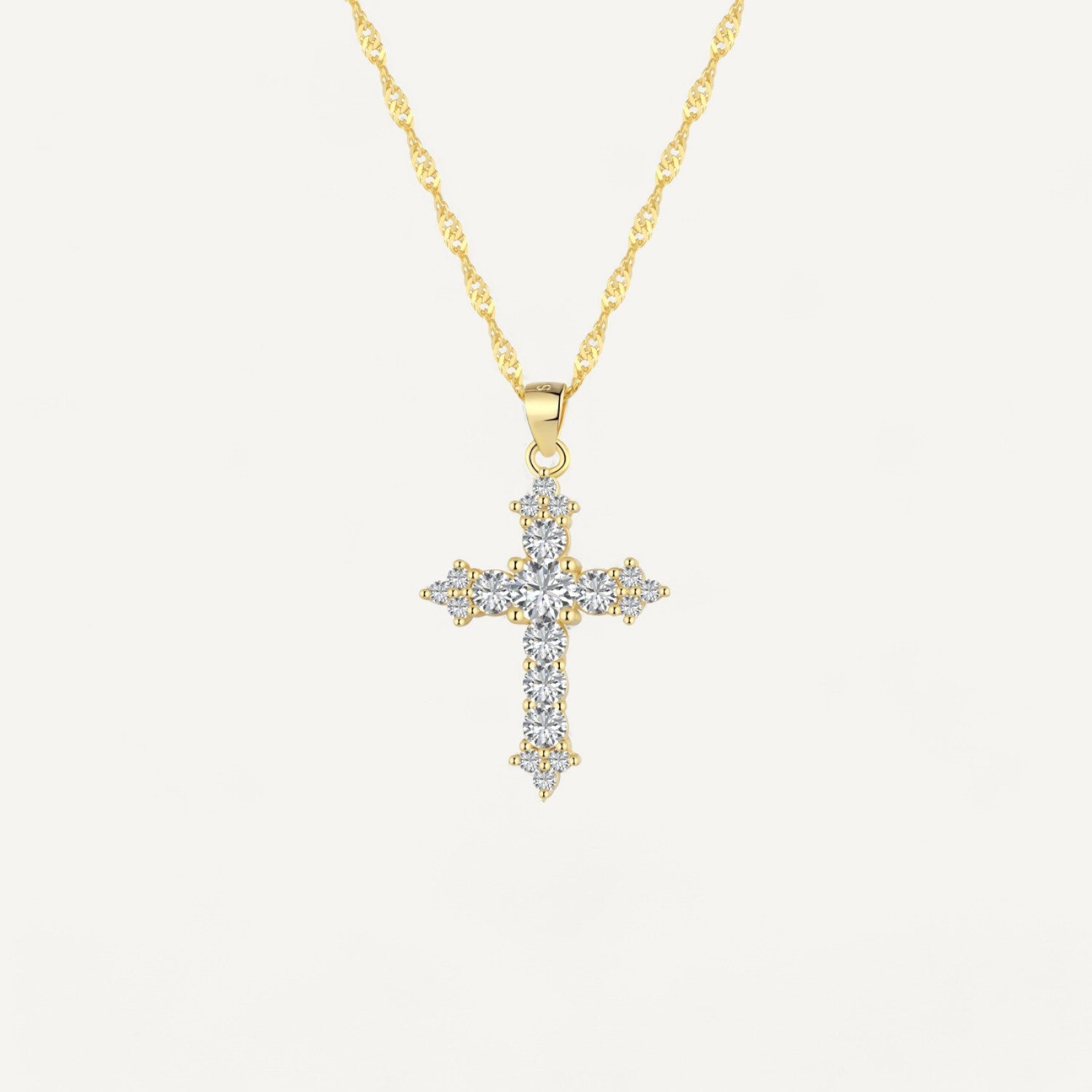 Collier Croix Étincelante