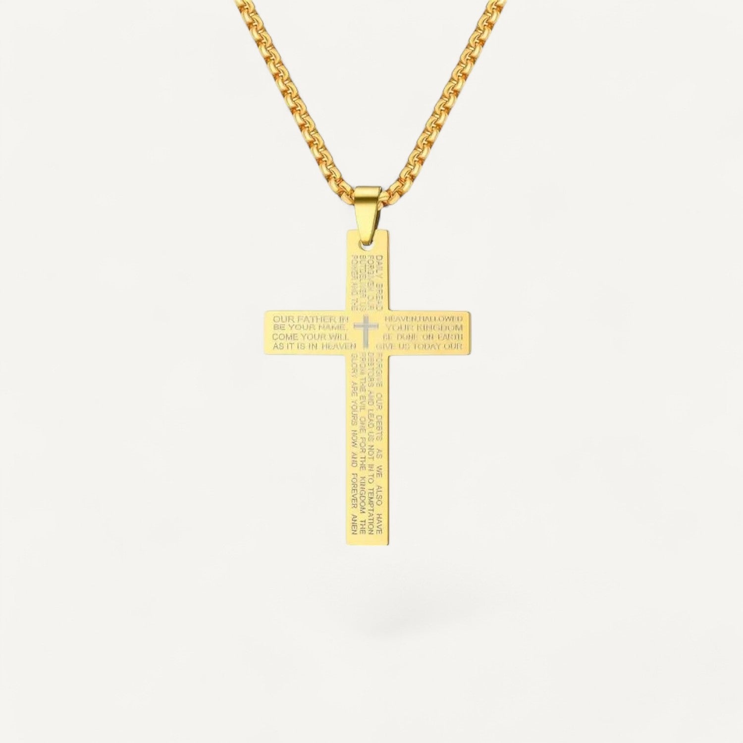 Collier Croix Homme Gravure