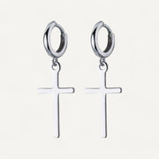 Boucles D'oreilles Croix Argent